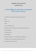 LUOA English 10 exam study set Questions With Correct Answers