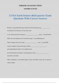 LUOA Earth Science third quarter Exam Questions With Correct Answers