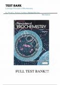 Test Bank -for Lehninger Principles of Biochemistry Eighth Edition by David Nelson, Michael Cox, All Chapters |Complete Guide A+