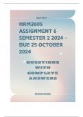 HRM2605 Assignment 6 Semester 2 2024 - DUE 25 October 2024