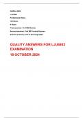 LJU4802 Exam QUALITY ANSWERS  18 Oct 2024