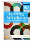 TEST BANK UNDERSTANDING NURSING RESEARCH BUILDING AND EVIDENCE BASED PRACTICE 6TH EDITION SUSAN K GROOVES COMPLETE TEST BANK SOLUTION.