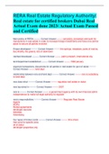 RERA Real Estate Regulatory Authority/  Real estate for certified brokers Dubai Real  Actual Exam done 2023/ Actual Exam Passed  and Certified