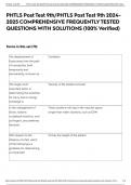 PHTLS Post Test 9th/PHTLS Post Test 9th 2024-2025 COMPREHENSIVE FREQUENTLY TESTED QUESTIONS WITH SOLUTIONS (100% Verified)