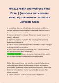 NR 222 Health and Wellness Final Exam | Questions and Answers Rated A| Chamberlain | 2024/2025 Complete Guide