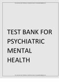 Test Bank Psychiatric Mental Health Nursing 8th Edition Videbeck