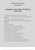 Mathematics in the Modern World Exam Study Guide.