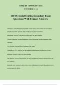 MTTC Social Studies Secondary Exam Questions With Correct Answers.