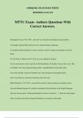 MTTC Exam- Authors Questions With Correct Answers.