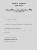 Kaplan Med-Surg Exam Questions With Correct Answers