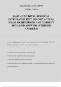 KAPLAN MEDICAL SURGICAL INTEGRATED TEST 2024-2025 ACTUAL EXAM 100 QUESTIONS AND CORRECT DETAILED ANSWERS (VERIFIED ANSWERS)