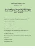 Med-Surg Lewis Chapter 28 NCLEX Lower Respiratory Problems Exam Questions With Correct Answers.