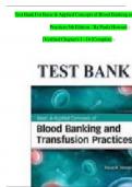 TEST BANK for Basic and Applied Concepts of Blood Banking and Transfusion Practices 5th Edition By Howard, Verified Chapters 1 - 16, Complete Newest Version