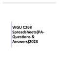 WGU C268 Spreadsheets(PA-Questions & Answers)2023