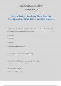 Metro Broker Academy Final Practice Test Questions With 100% Verified Answers