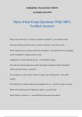 Metro Final Exam Questions With 100% Verified Answers