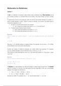 Mathematics for Statisticians lecture notes