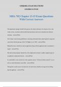 MHA 702 Chapter 13-15 Exam Questions With Correct Answers