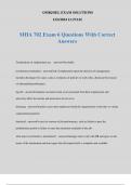 MHA 702 Exam 6 Questions With Correct Answers