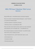 MHA 705 Exam 2 Questions With Correct Answers