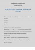 MHA 705 Exam 1 Questions With Correct Answers