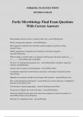 Fortis Microbiology Final Exam Questions With Correct Answers