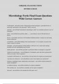 Microbiology Fortis Final Exam Questions With Correct Answers