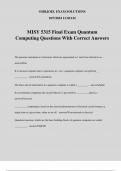 MISY 5315 Final Exam Quantum Computing Questions With Correct Answers