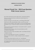 Missouri Permit Test – 2024 Exam Questions With Correct Answers