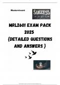 MRL2601 EXAM PACK 2025  {DETAILED QUESTIONS AND ANSWERS }