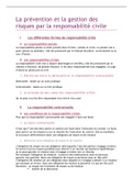 Notes cours 8: la prévention et la gestion des risques par responsabilité civile 