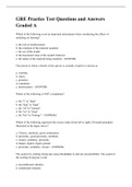 GRE Practice Test 2023 Questions and Answers Graded A 