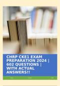 CHRP CKE1 EXAM PREPARATION 2024 | 602 QUESTIONS | WITH ACTUAL ANSWERS!!