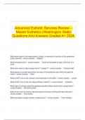 Advanced Esthetic Services Review -- Master Esthetics (Washington State) Questions And Answers Graded A+ 2024.