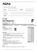 AQA GCSE MATHEMATICS Foundation TiernPaper 3 Calculator