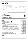  AQA GCSE MATHEMATICS Foundation Tier	Paper 2 Calculator