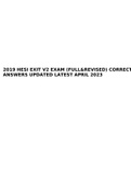 2019 HESI EXIT V2 EXAM (FULL&REVISED) CORRECT ANSWERS UPDATED LATEST APRIL 2023, HESI Exit Exam RN Version 3 Latest Updated APRIL 2023 Houston Community College(A GRADE/School Graded) & RN HESI EXIT EXAM 2023 With All 160 Questions Correctly Answered Rate