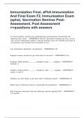 Immunization Final, aPhA Immunization And Final Exam F2, Immunization Exam (apha), Vaccination Seminar Post-Assessment, Post Assessment >>questions with answers