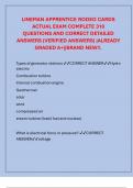 LINEMAN APPRENTICE RODEO CARDS ACTUAL EXAM COMPLETE 310   QUESTIONS AND CORRECT DETAILED ANSWERS (VERIFIED ANSWERS) |ALREADY GRADED A+||BRAND NEW!!.