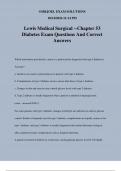 Lewis Medical Surgical --Chapter 53 Diabetes Exam Questions And Correct Answers