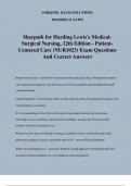 Sherpath for Harding Lewis's Medical- Surgical Nursing, 12th Edition - Patient- Centered Care (NUR1023) Exam Questions And Correct Answers