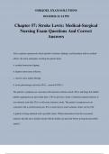 Chapter 57: Stroke Lewis: Medical-Surgical Nursing Exam Questions And Correct Answers