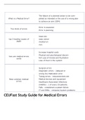 CEUFast Study Guide for Medical Errors 