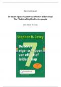 Samenvatting 'De zeven eigenschappen van effectief leiderschap' door Steven R. Covey