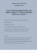 Lewis's Medical-Surgical Nursing, 11th Edition Chapter 31 - 37 Review Questions And Correct Answers