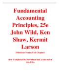 Fundamental Accounting Principles 25th Edition By John Wild, Ken Shaw, Kermit Larson (Solution Manual)