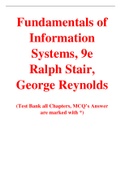 Fundamentals of Information Systems, 9e Ralph Stair, George Reynolds (Solution Manual with Test bank)	