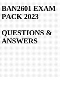 BAN2601 Exam PACK 2023