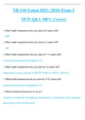 NR 110 (Latest 2023 / 2024) Exam 3 NEW Q&A 100% Correct