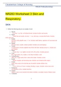 NR 283 Worksheet 3 Skin and Respiratory.